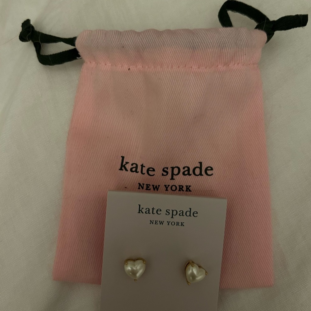 Kate Spade Pearl Heart Stud Earrings